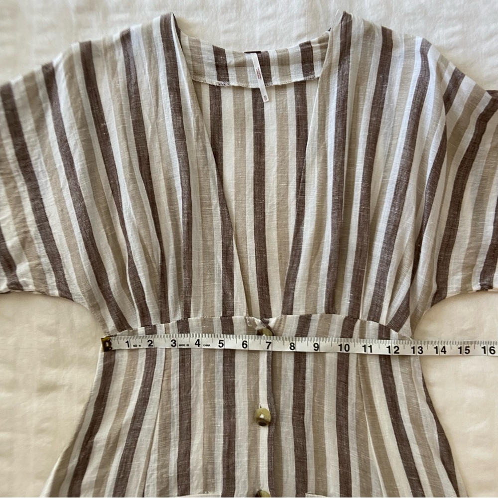 Free People Monday Light Grey Striped Midi Dress - Picture 14 of 16